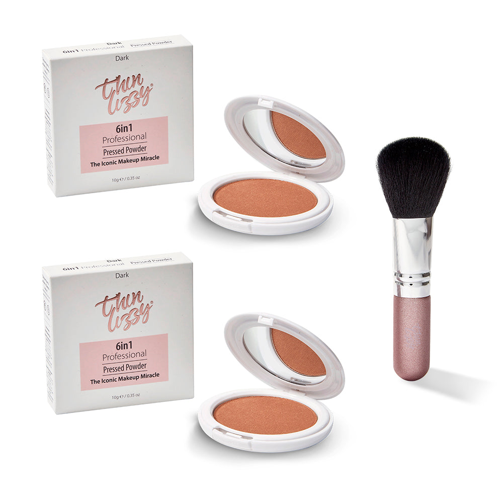 6in1 Professional Face Powder Compact - Buy One Get One Free + FREE Flawless Fibre Brush