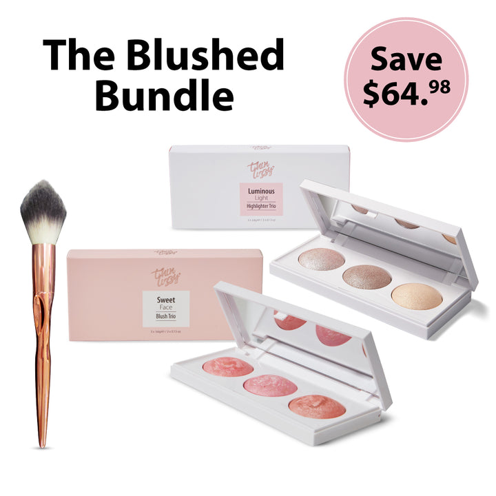 Sweet Face Blush Trio + Luminous Light Highlighter Trio + Flawless Finish Blush Brush