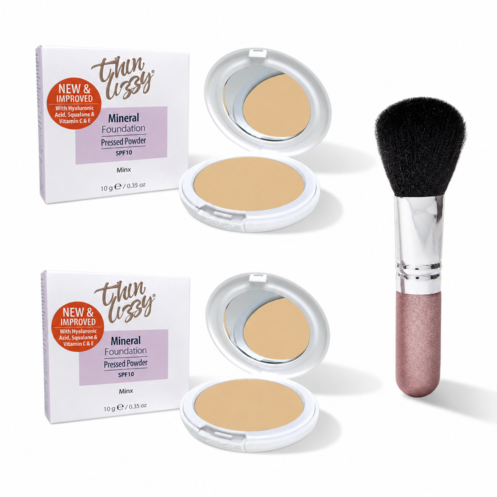 Pressed Mineral Makeup Foundation - Buy One Get One Free! + Free Flawless Fibre Brush