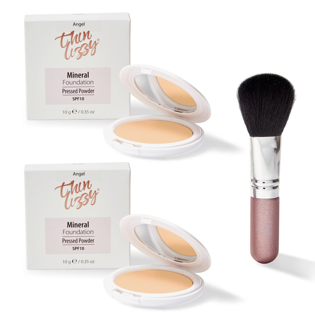 Pressed Mineral Makeup Foundation - Buy One Get One Free! + Free Flawless Fibre Brush